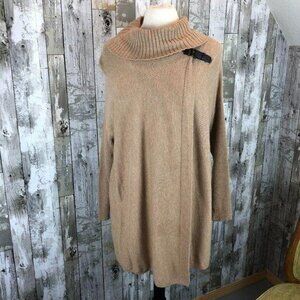 CROFT & BARROW COWL SWEATER BROWN S/M